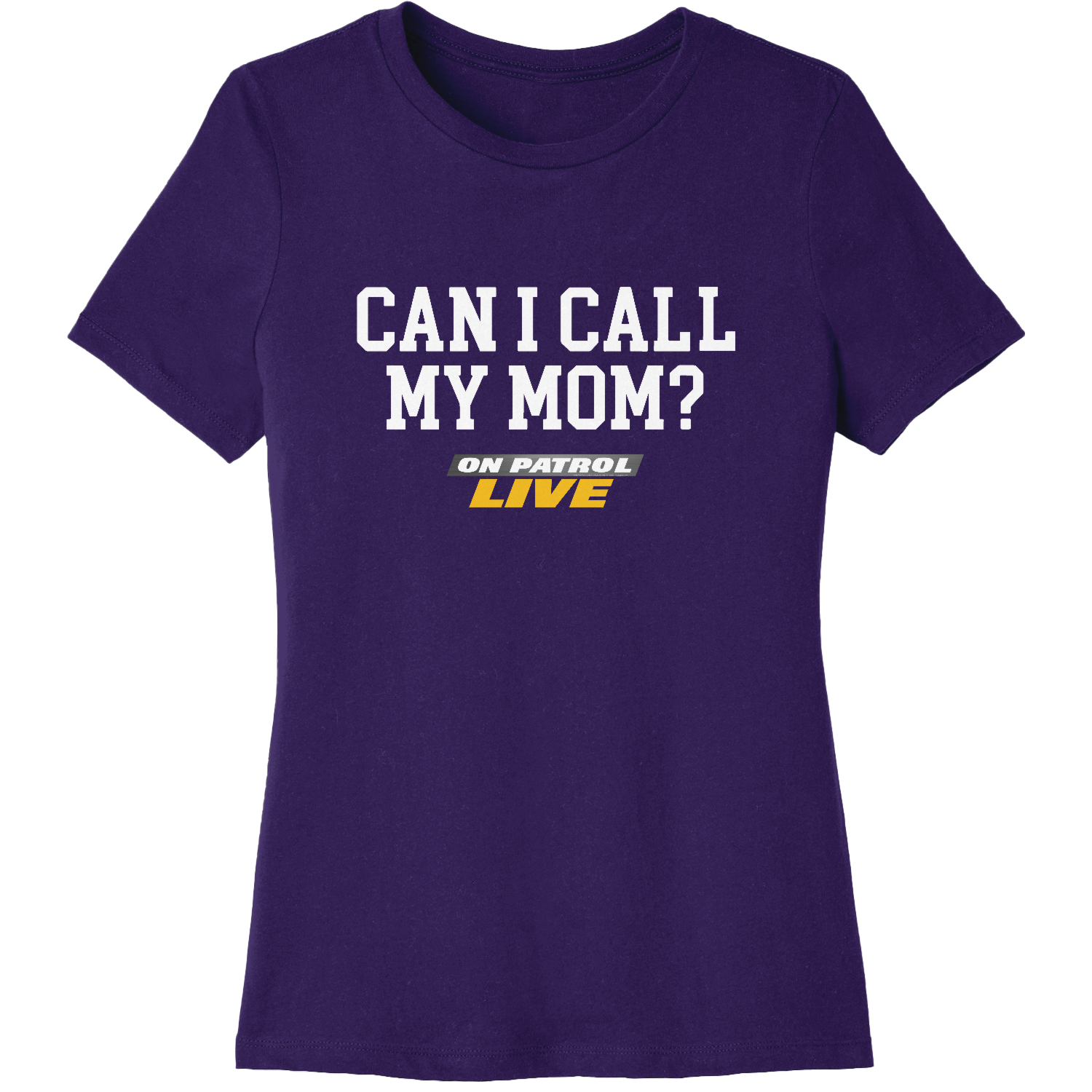 "Can I call my mom?" (alt text) Women's Relaxed Fit Jersey Tee