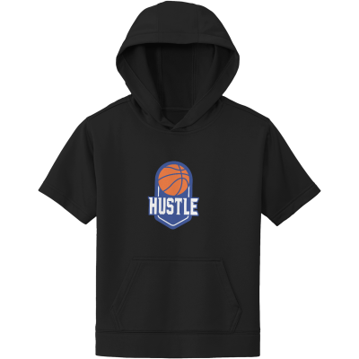 Hustle Youth Performance Short Sleeve Hoodie - Moisture-Wicking