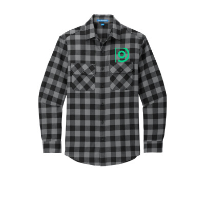 Mortalis Men's Plaid Flannel Shirt - Embroidered