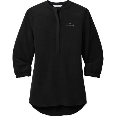 Port Authority Women's 3/4-Sleeve Textured Crepe Tunic (EMB)
