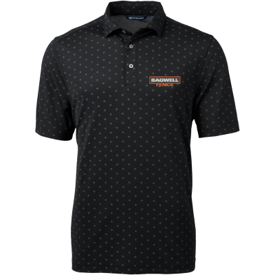 Virtue Recycled Tile Print Featherlight Pique Mens Polo
