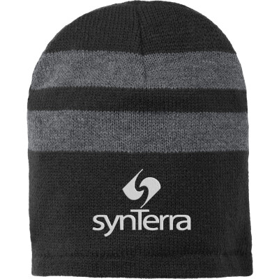 Fleece-Lined Striped Beanie Cap