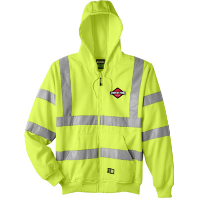 Men's Berne Hi-Vis Class 3 Lined Hooded Sweatshirt