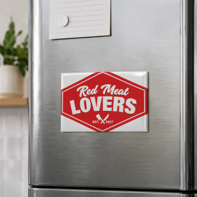 RED MEAT LOVERS 3x2" Rectangular Refrigerator Magnet"