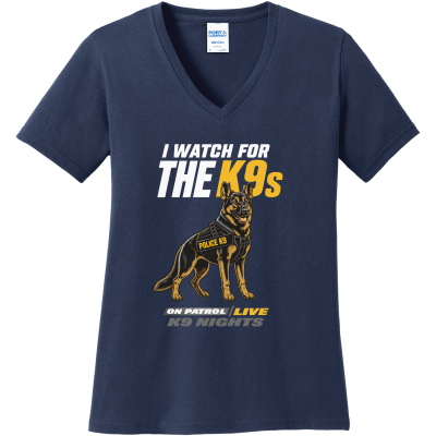 I Watch For The K9s Women's Core Cotton V-Neck Tee