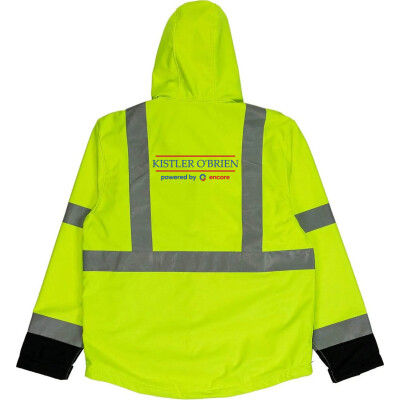 Men's Hi-Vis Class 3 Hooded Softshell Jacket