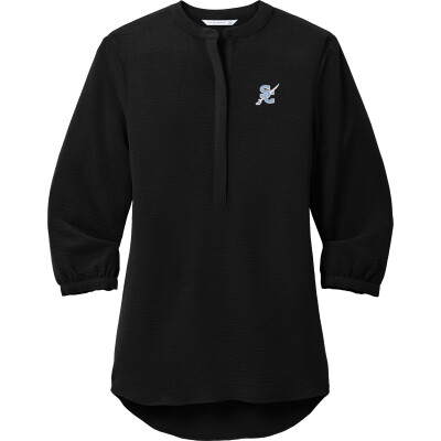 Women's 3/4-Sleeve Textured Crepe Tunic