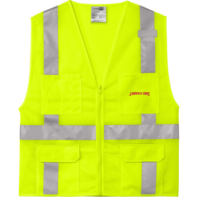 107 Class 2 Mesh Six-Pocket Zippered Vest