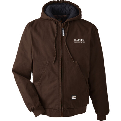 BERNE Men's Highland Washed Cotton Duck Hooded Jacket - HJ375 (DTF)