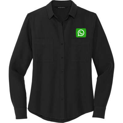 MERCER+METTLE Women's Stretch Crepe Long Sleeve Camp (DTF)