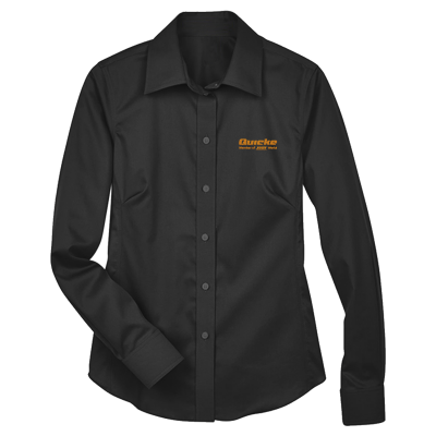 Women's Crown Collection Solid Stretch Twill Woven Dress Shirt