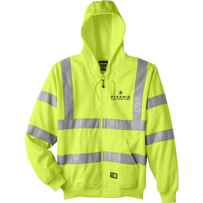 Berne Men's Berne Hi-Vis Class 3 Lined Hooded Sweatshirt (DTF)