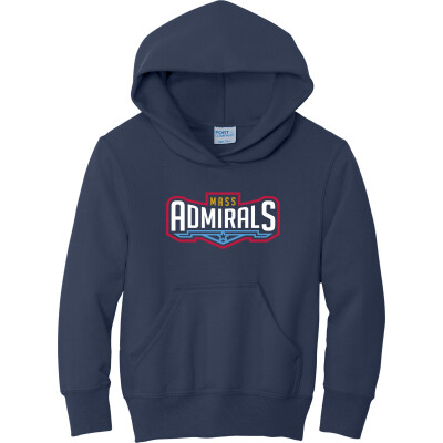 Mass Admirals Text Logo YOUTH Core Fleece Pullover Hooded Sweatshirt