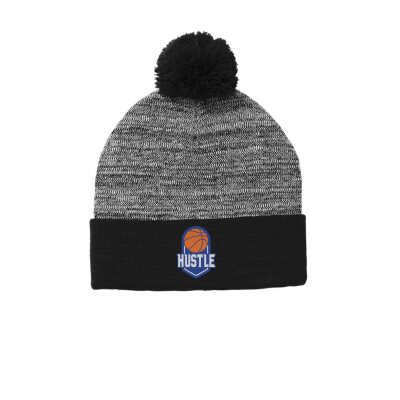 Hustle Embroidered  Pom Pom Beanie