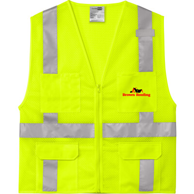 CornerStone ANSI 107 Class 2 Mesh Six-Pocket Zippered Vest CSV104