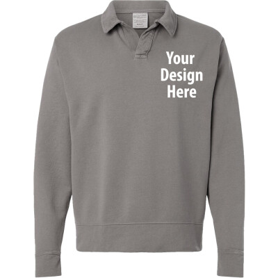 Garment Dye Unisex Collar Sweatshirt