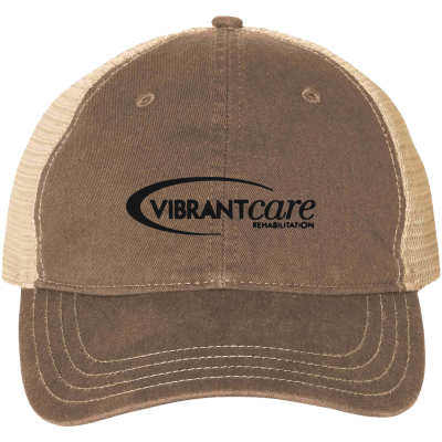 Garment-Washed Trucker Cap - EMBROIDERED