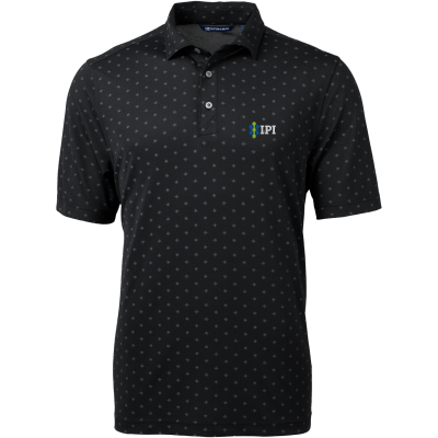 Virtue Recycled Tile Print Featherlight Pique Mens Polo