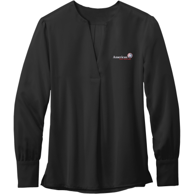 Women’s Open-Neck Satin Blouse