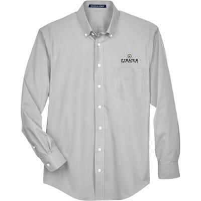 Devon & Jones Broadcloth Woven Dress Shirt (EMB)
