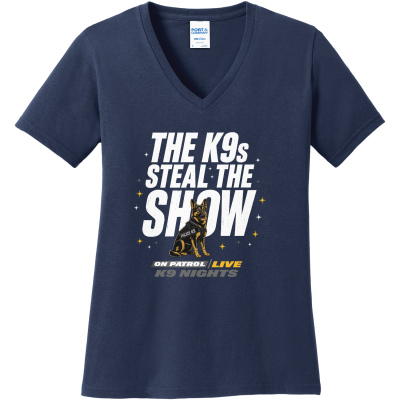 K9 Steals The Show Women's Core Cotton V-Neck Tee