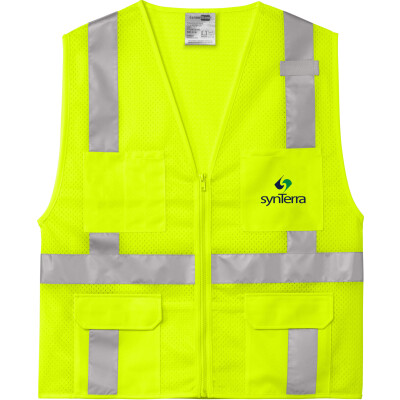 107 Class 2 Mesh Six-Pocket Zippered Vest
