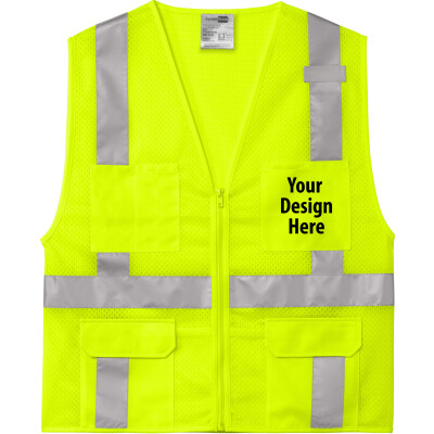 107 Class 2 Mesh Six-Pocket Zippered Vest