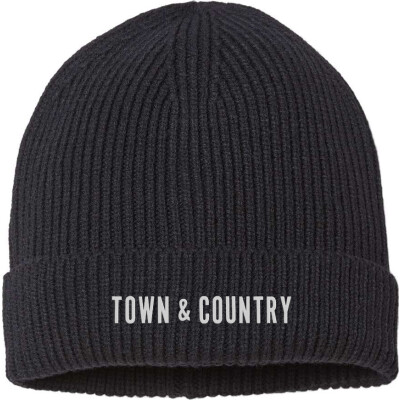 Fine Rib Cuff Beanie- Embroidery