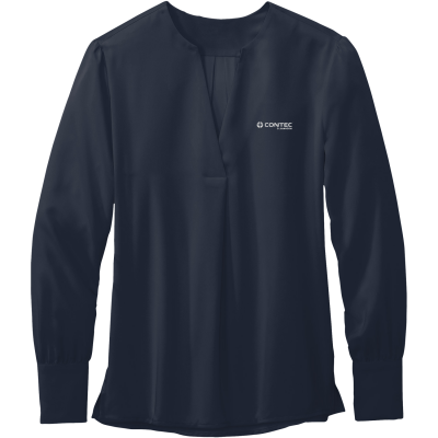 Women’s Open-Neck Satin Blouse