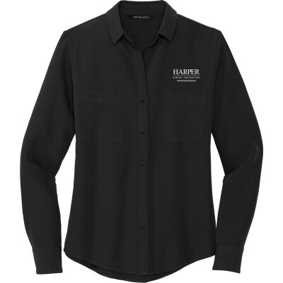 MERCER+METTLE Women's Stretch Crepe Long Sleeve Camp (DTF)