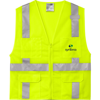 107 Class 2 Mesh Six-Pocket Zippered Vest