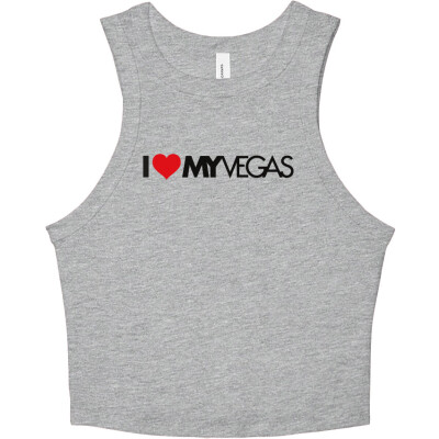 MY VEGAS WOMEN'S CROPPED RIB RACERBACK TANK