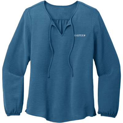 PORT AUTHORITY Women's Textured Crepe Blouse (EMB)