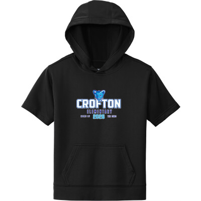 Youth Sport Wick Fleece Short Sleeve Hooded Pullover
