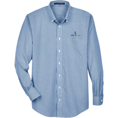 DEVON & JONES Men's Crown Collection Gingham Check Woven Dress Shirt (EMB)