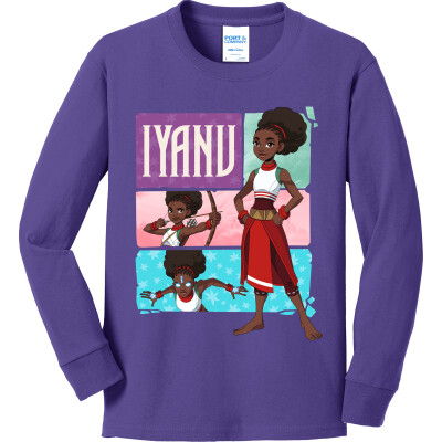 Iyanu (Tiles) Youth Long Sleeve Cotton Tee