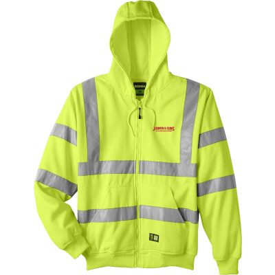Men's Berne Hi-Vis Class 3 Lined Hooded Sweatshirt