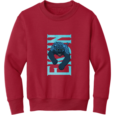 Ekun Hero Pose Youth Fleece Crewneck