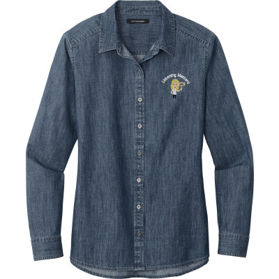PORT AUTHORITY Women's Long Sleeve Perfect Denim Shirt - LW676 (EMB)
