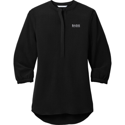 Women's 3/4-Sleeve Textured Crepe Tunic