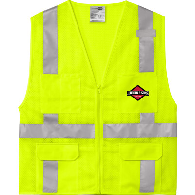 107 Class 2 Mesh Six-Pocket Zippered Vest