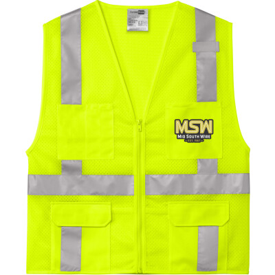 107 Class 2 Mesh Six-Pocket Zippered Vest