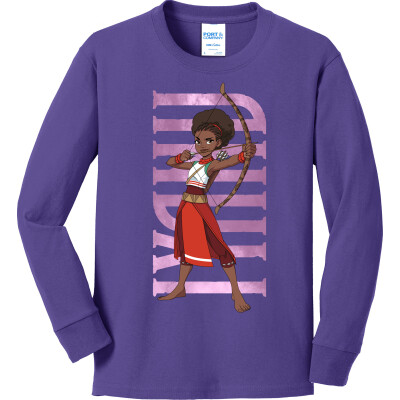 Iyanu Hero Pose Youth Long Sleeve Cotton Tee