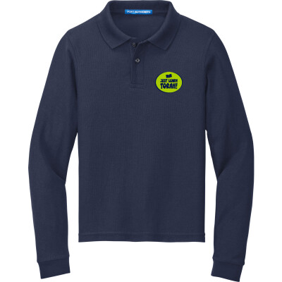 PORT AUTHORITY Youth Long Sleeve Silk Touch Polo - Y500LS (EMB)