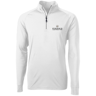 Cutter & Buck Adapt Eco Knit Stretch Recycled Mens Quarter Zip Pullover (EMB)