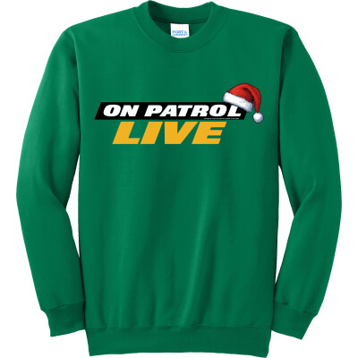 On Patrol: Live Logo Santa Clause Hat Fleece Sweatshirt