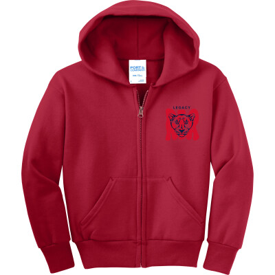 Youth Core Fleece Full-Zip Hooded Sweatshirt