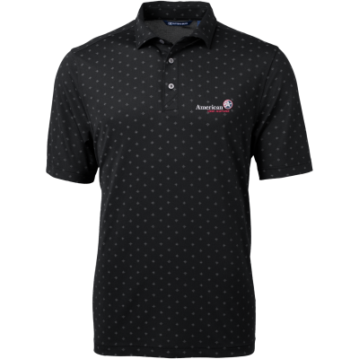 Virtue Recycled Tile Print Featherlight Pique Mens Polo