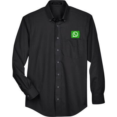 DEVON & JONES Men's Crown Collection Broadcloth Woven Dress Shirt (EMB)