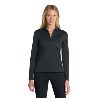 NIKE Women's Dri-FIT Micro Pique 2.0 Long Sleeve Polo - NKDC2105 (EMB)